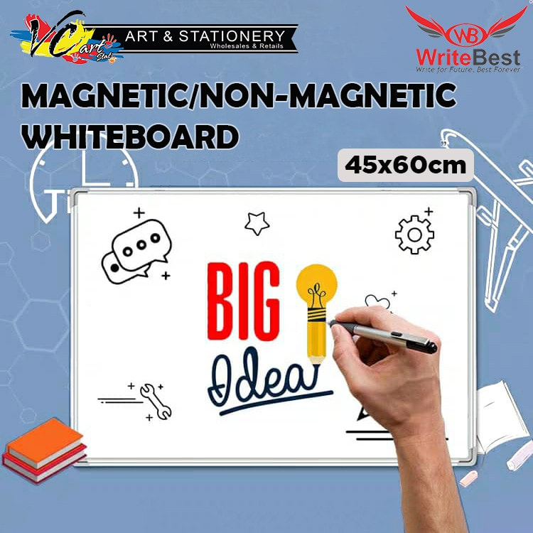 Writebest Aluminium Melamine Magnetic/Non Magnetic 45x60cm - SM15/SN15 | Dua Enterprise